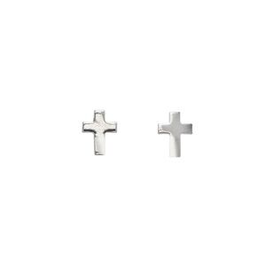 Dainty Sterling Silver Cross Stud Earrings – 6mm